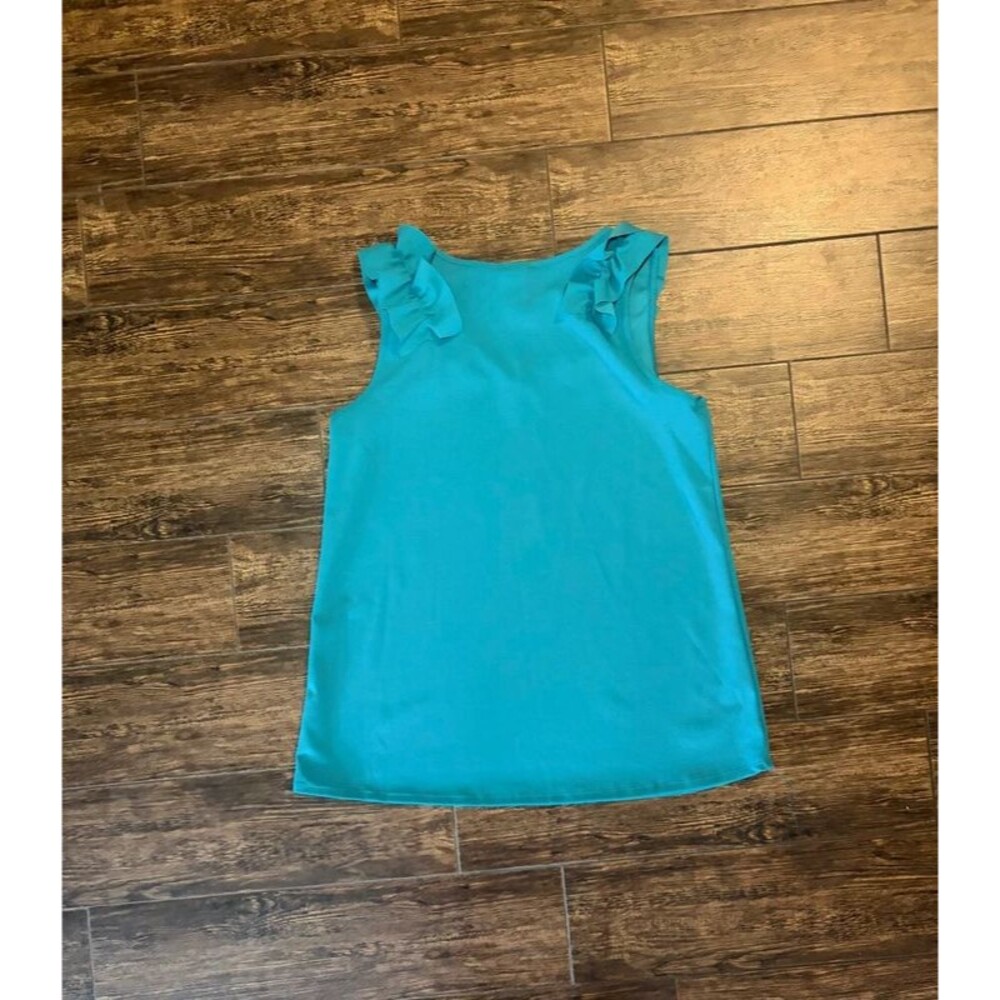 BiBi Teal Ruffle Strap Top - S - Picture 3 of 3